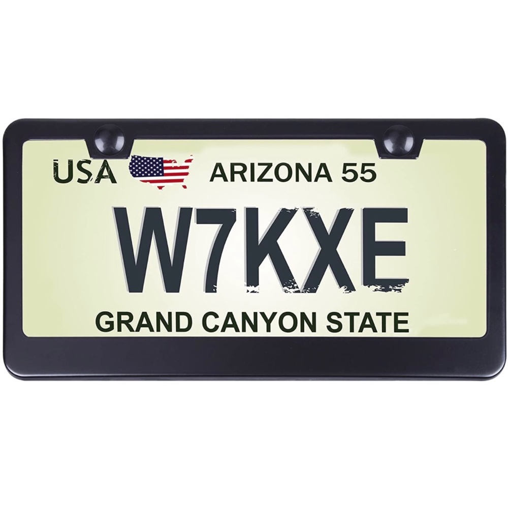 New Black License Plate Stainless Steel